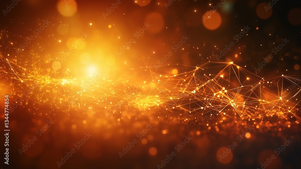 Poster glowing digital lines in an abstract conceptual interface background
