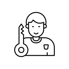 Key Person Vector icon
