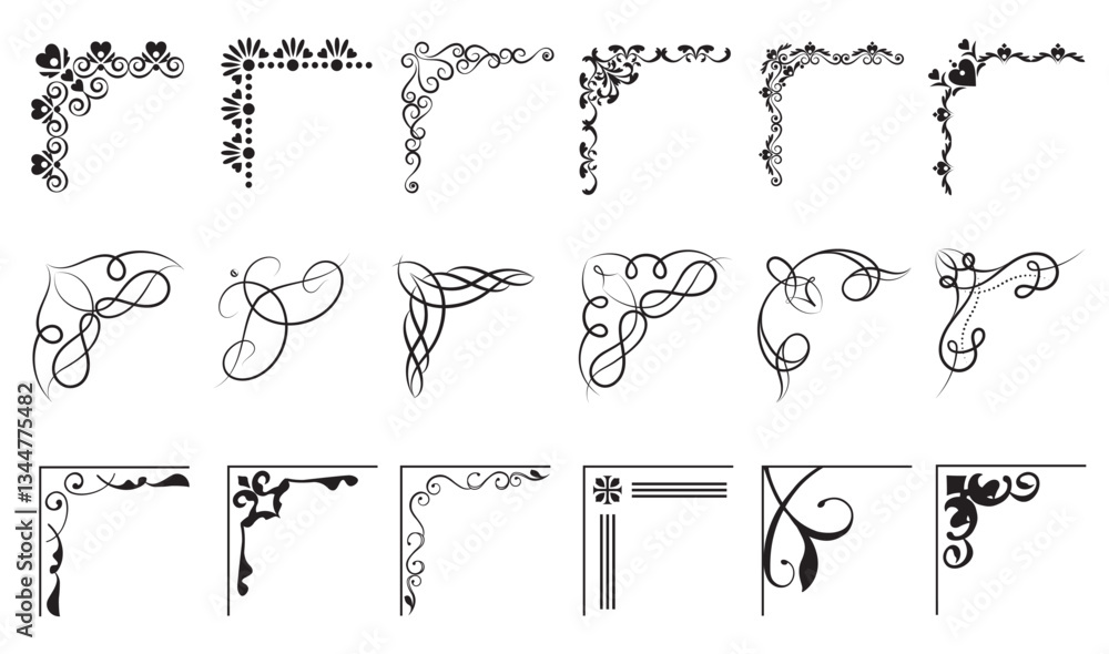 Poster vintage corners. decorative frames and borders. elegant vector set..eps