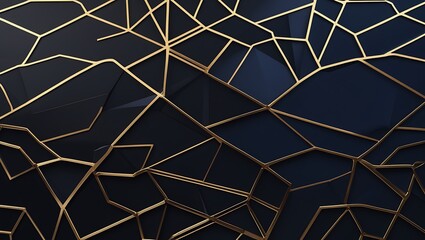 A luxury business background with golden geometric lines creating an abstract pattern over a black and navy gradient.