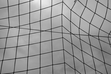 goal post net detail abstract squares rope pattern black and white