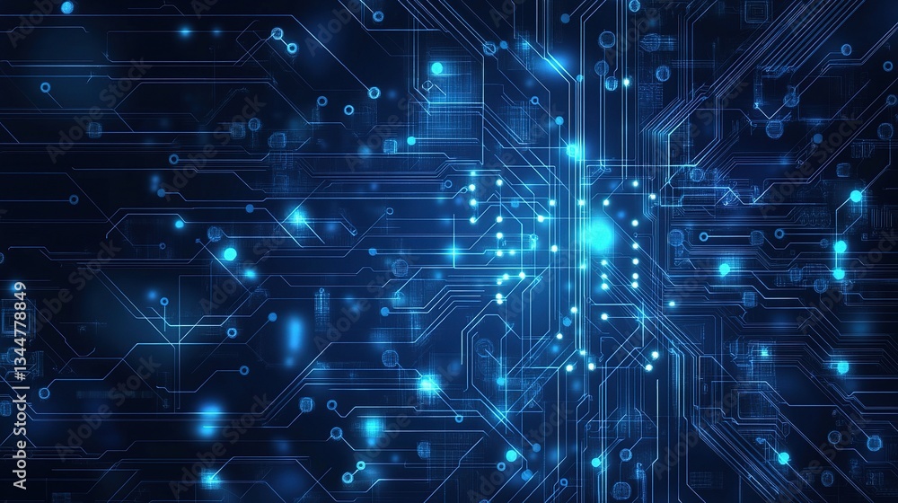 Poster abstract modern circuit board design with futuristic elements