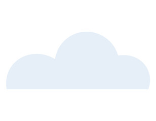 Minimalistic blue cloud shape with rounded edges representing nature, technology, and abstraction. Ideal for weather, cloud computing, data storage, communication, environment, creativity and modern