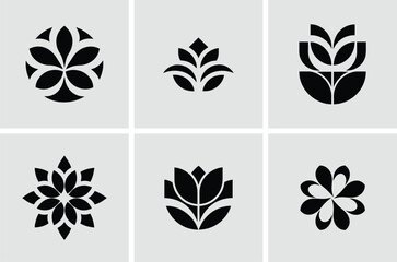 Set of green leaves icons