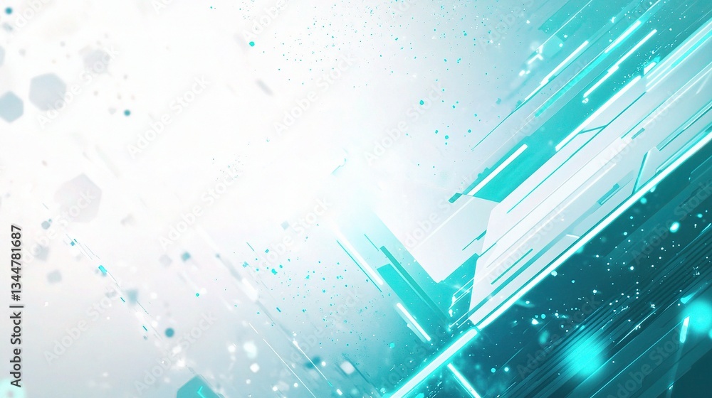 Poster abstract glowing particle background technology with dynamic effects