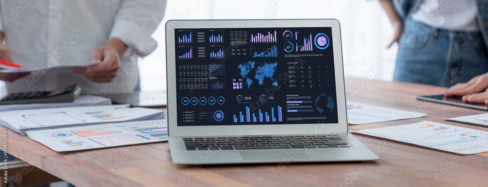 Aufkleber business data dashboard provide business intelligence analytic for marketing strategy planning brisk