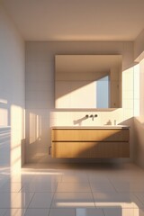 Fototapeta premium Modern bathroom interior sunlight