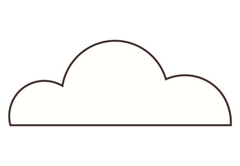 Simple rounded cloud outline with smooth edges and neutral color. Ideal for weather forecast, data storage, digital technology, eco ideas, connectivity, minimal designs, abstract concepts. Flat color