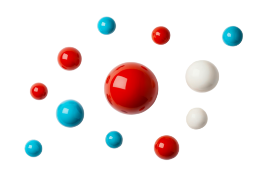 Bright spheres on a clear backdrop