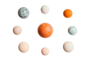 Fototapeta premium Colorful spheres arranged in a circular pattern