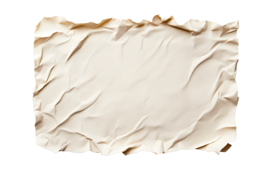 Crumpled paper sheet with transparent background