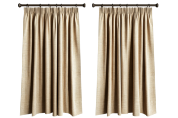 Beige curtains with a sheer background