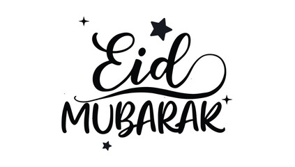 Modern Eid Mubarak Calligraphy with Elegant Decorative - Calligraphy Design EID MUBARAK 