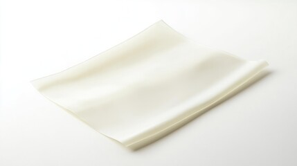 White silicone sheet on white background, rolled edge, studio shot, packaging