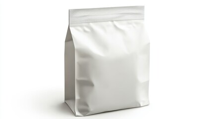 White stand-up pouch, isolated, packaging mockup, blank, design