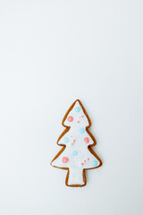Colorful Gingerbread Tree Decorated With Frosting and Candies Ready for Holiday Celebrations