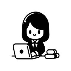 women office worker vector icon.