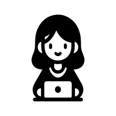 women office worker vector icon.