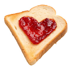 Heart-Shaped Jam Toast: Food Photography