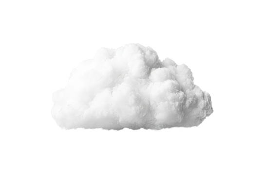 Fluffy white cloud with a transparent background
