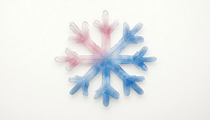 Obraz premium Blue Pink Snowflake for White Background.