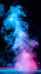 Abstract Neon Smoke Column.