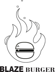editable blaze burger vector logo design with transparent background.eps