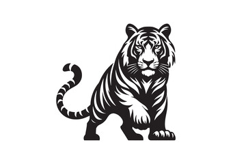 Fototapeta premium Silhouette icon Set of Tiger , isolated on a white background