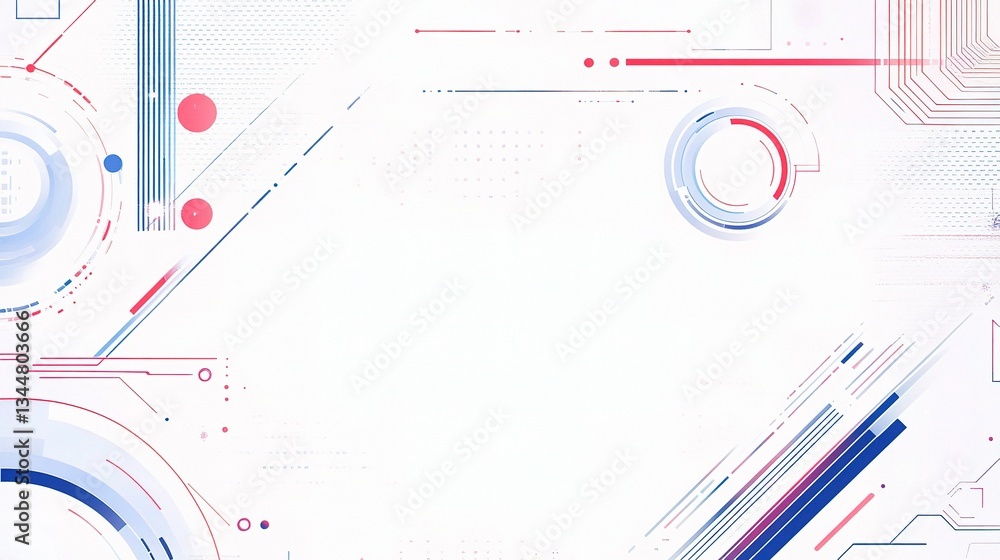 Poster abstract white tech design with layered lines and geometric shapes