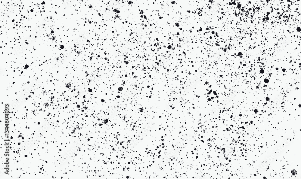 Poster monochrome gritty gravel texture with gradient halftone splatter design vector background
