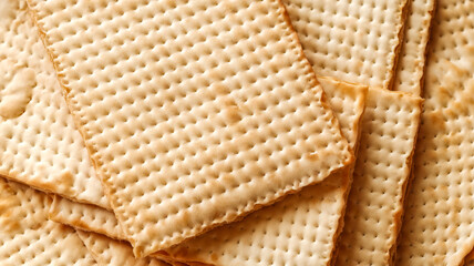 Close-up of stacked matzah