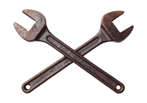 Rusty wrenches crossed for mechanical work