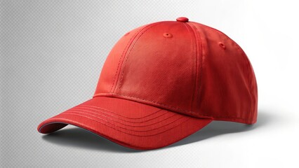 Fototapeta premium Red Baseball Cap on White Background