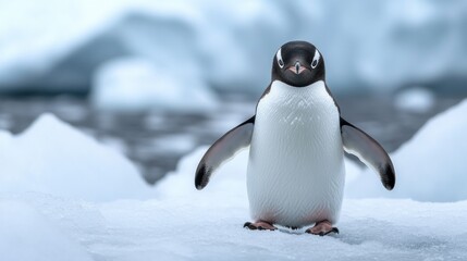 Obraz premium Antarctic Penguin Chick on Iceberg.