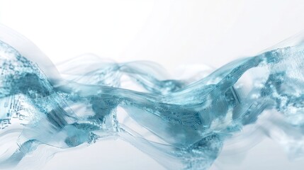 Abstract Liquid Flowing, Light Blue, Soft, Smooth Movement, Background Texture, Design Element,  Possible Use in Technology/Science Presentation