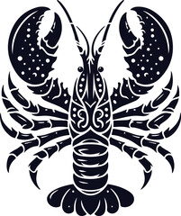 vector illustration of a crayfish
