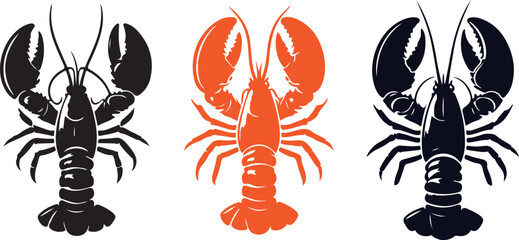 vector illustration of a silhouette of a lobster © Pro designer Arnov
