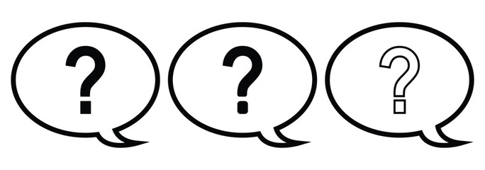 Outline Filled Vector Sign - question mark vector icon. black outline and filled version. Question marks Icon. Bubble question icon. Question mark symbol. Design eps 10. 