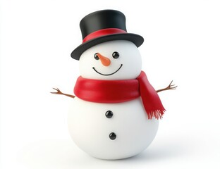 Charming 3D Snowman, Festive Winter Character