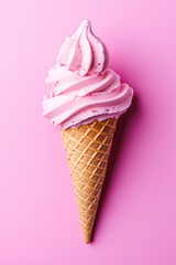 Ice cream cone isolated on a solid color background