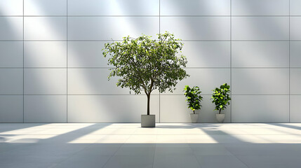 Obraz premium Modern Minimalist Interior Design With Plants