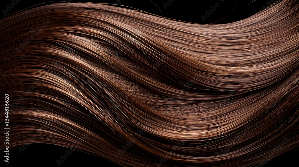 Poster abstract brown wave with golden particles flowing against black background creating luxurious and dy