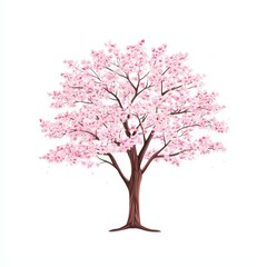 Serene Cherry Blossom Tree with Delicate Pink Flowers Symbolizing Spring and Renewal