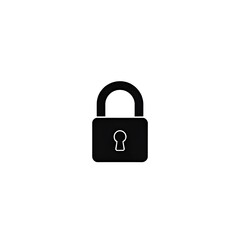 Fototapeta premium Secure black lock icon – digital padlock symbol for privacy and protection 