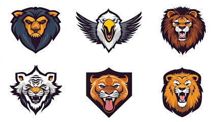 Obraz premium Wildlife animal mascot vector collection