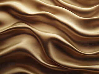 Fototapeta premium Luxurious golden fabric waves flowing in soft elegant folds