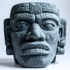 Ancient Aztec Stone Carving: Exploring Pre-Columbian Art and Cultural Significance in Mexico City Museum Exhibit