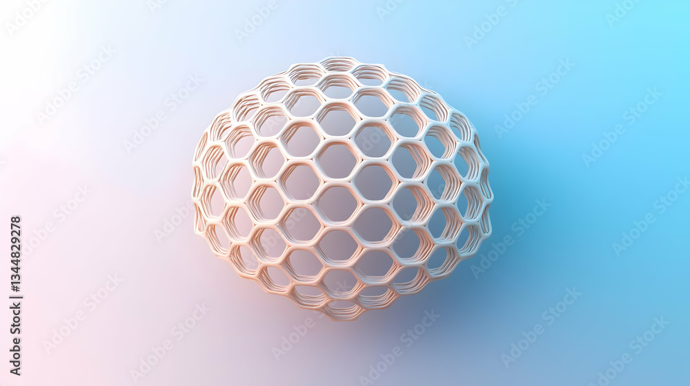 Poster abstract geometric sphere design with hexagonal pattern