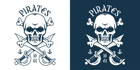 Skull and crossbones design representing pirates
