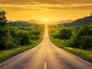 Photo of an Empty Road Leading Towards the Horizon